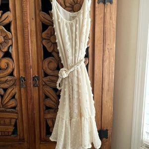 VICI|Blue Pepper pom pom cream mini dress size small